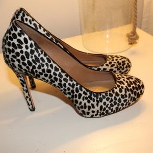 Ann Taylor Calf Hair Cheetah Heels 8